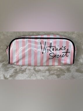 Victoria's Secret Pink & White Candy Stripe Medium Make Up Cosmetic Bag